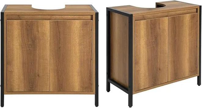 SoBuy Waschbeckenunterschrank mit Siphonöffnung 60x60x30cm für Badezimmer